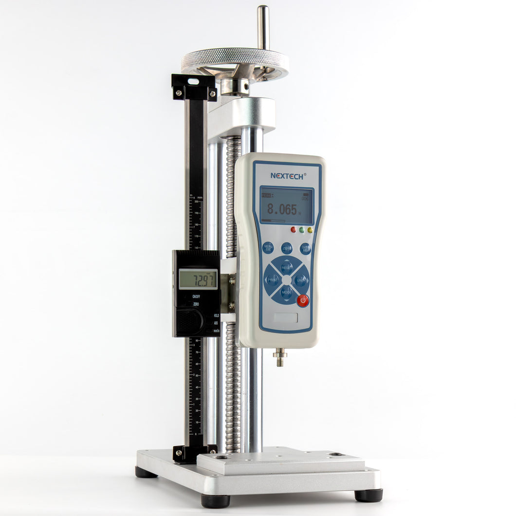 MTS1 v2 - (New Version) Test Stand with options to include DFS Force Gauge and/or Digital Scale. Fully Assembled. (Choose force gauge capacity from 5 to 1000 Newtons)