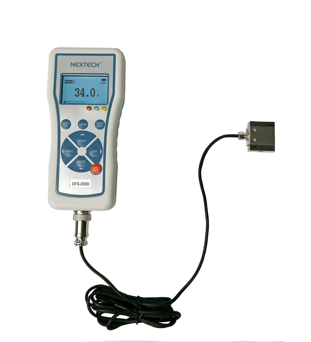 DFS-XM Force Gauge with External Micro-SBeam Load Cell. (Capacity from 100, 200 & 500 Newton)