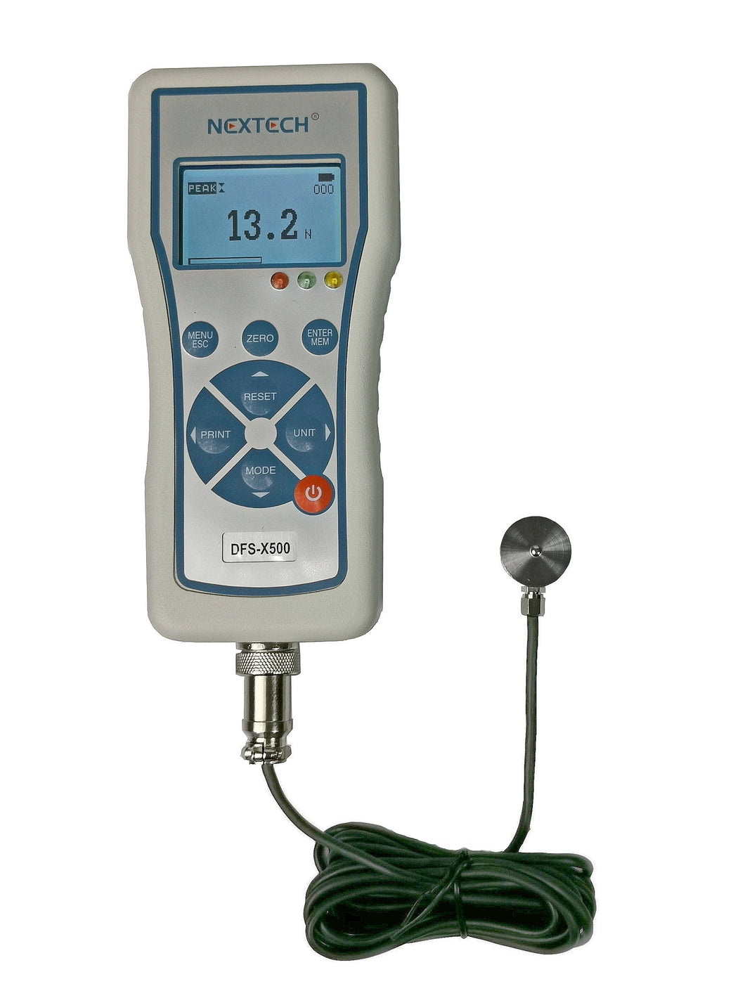DFS-XB Force Gauge with External Button Load Cell. (Capacity from 500 up to 5,000 Newton)